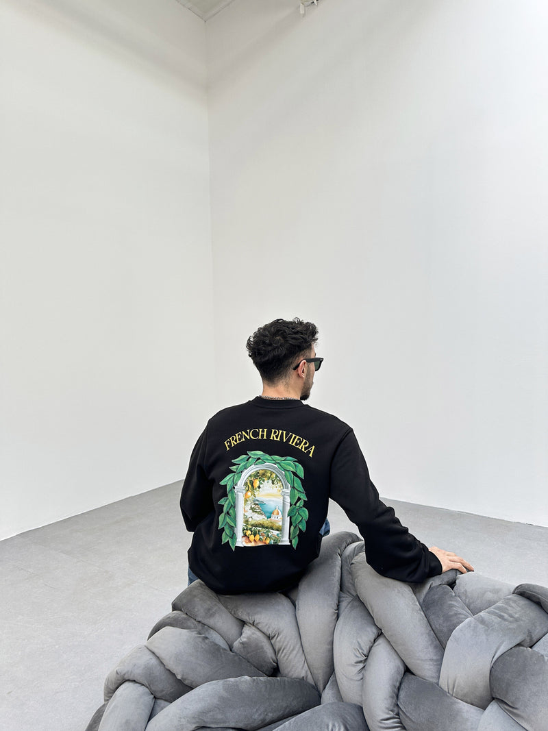 RIVIERA LONG-SLEEVE MIKINA - ČIERNE
