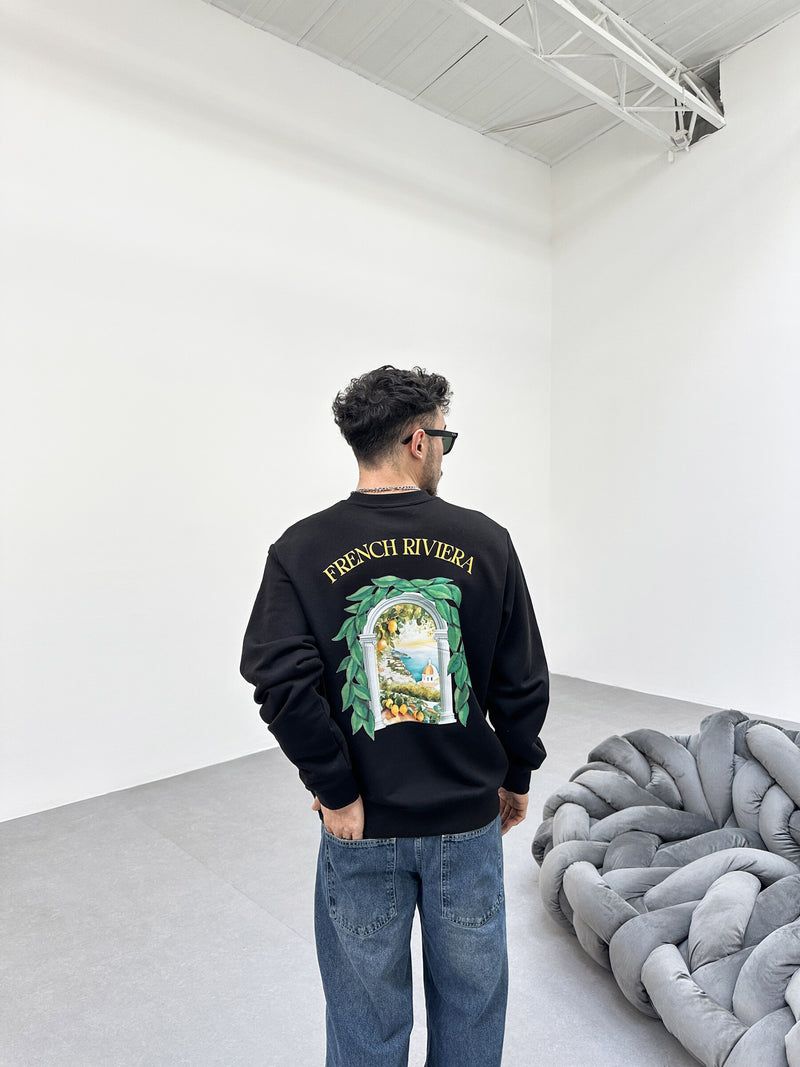 RIVIERA LONG-SLEEVE MIKINA - ČIERNE